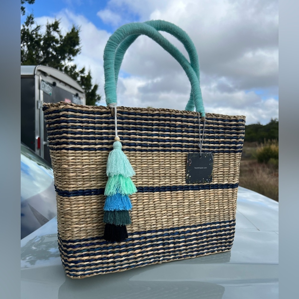NWTs!!! Haute Hippie Handwoven Straw BOHO Bag